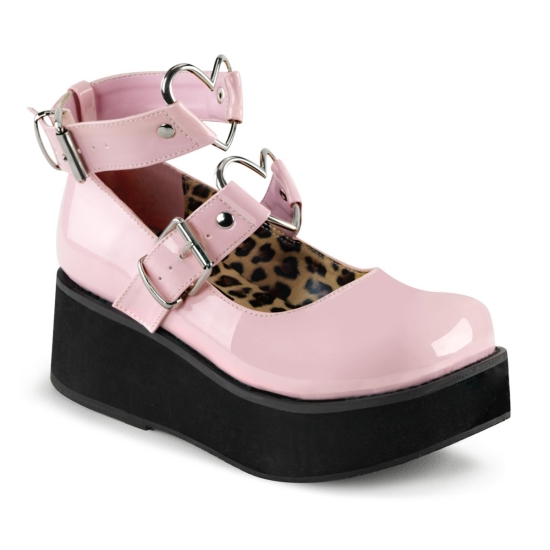 Baby Pink Patent Women's Demonia Sprite - 02 Mary Jane Platforms | HZ4356207