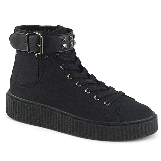 Black Canvas Men's Demonia Sneeker - 255 Platform Lace-Up Sneakers | TA5497260