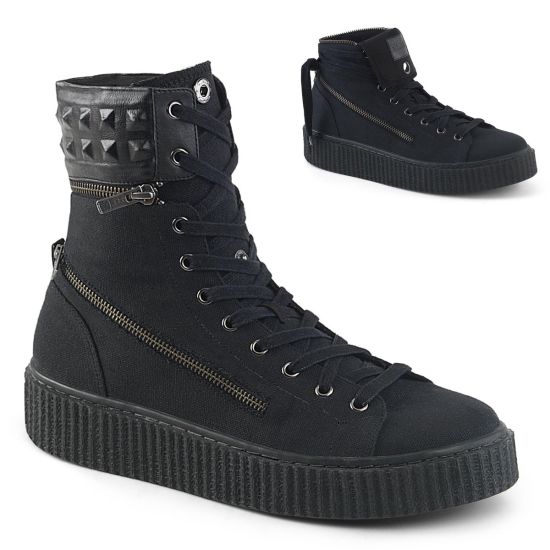 Black Canvas Men's Demonia Sneeker - 270 Platform Lace-Up Sneakers | AV2196038