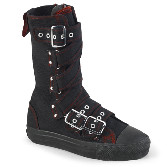 Black Canvas-Red Men's Demonia Deviant - 207 Sneakers | XB0921458