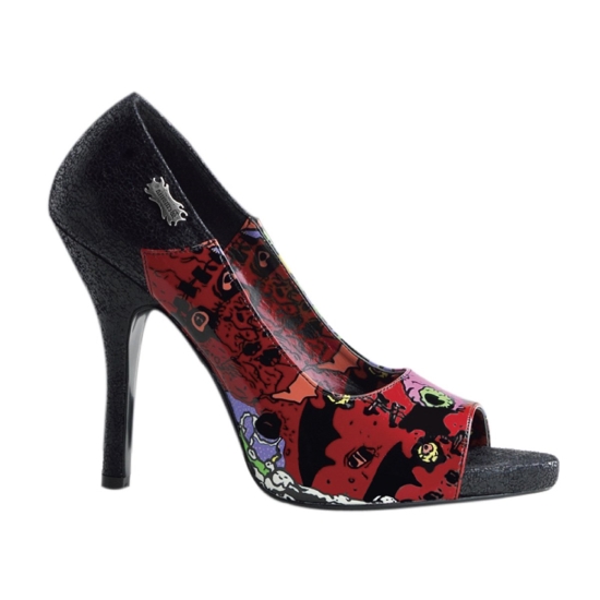 Black Turtle Faux Leather Women's Demonia Zombie - 10 Platform Platforms | IK0739628