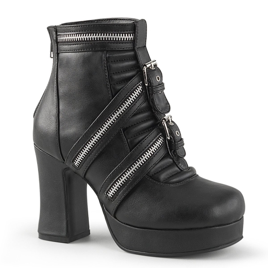 Black Vegan Leather Women's Demonia Gothika - 50 Platform Ankle-high Boots | GL7149832