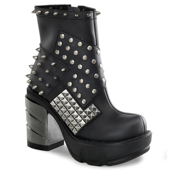 Black Vegan Leather Women's Demonia Sinister - 64 Platform Ankle-high Boots | OD0384197