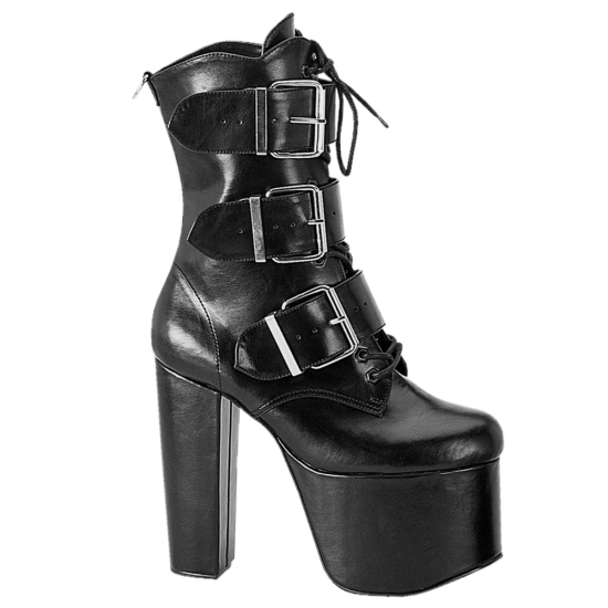 Black Vegan Leather Women's Demonia Torment - 703 Ankle Boot Ankle-high Boots | RP7645832