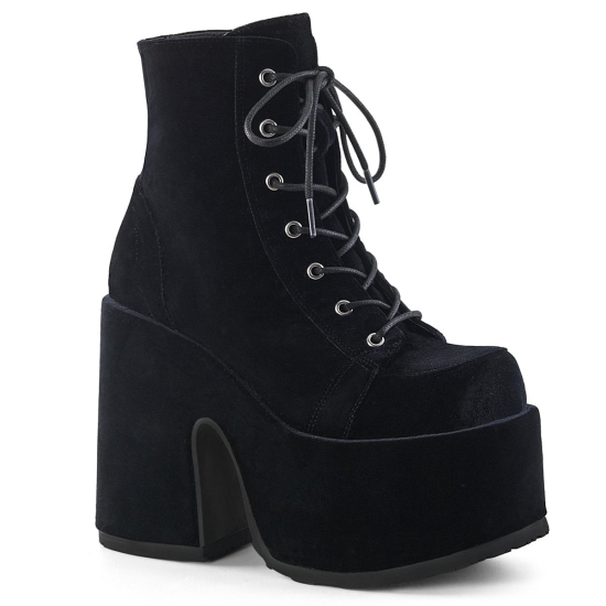 Black Velvet Women's Demonia Camel - 203 Platform Lace-Up Ankle-high Boots | GO6140538