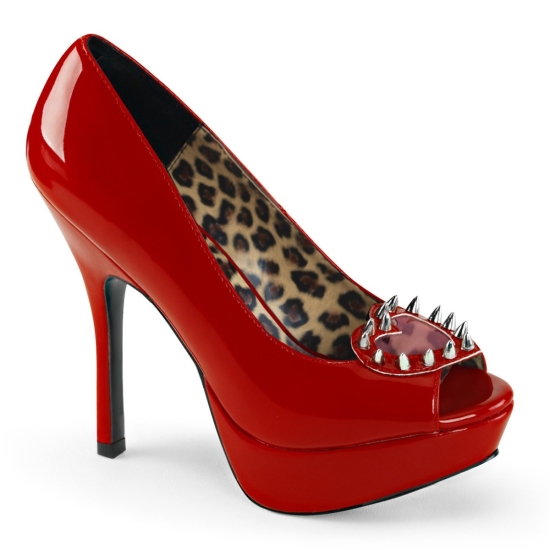 Red Women's Demonia Pixie - 17 Platform Peep Toe Pump Platforms | QJ2068753